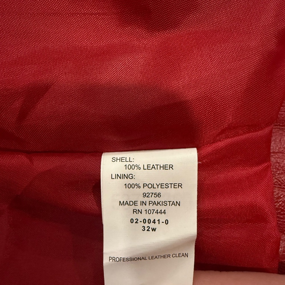 Jessica London Red Leather Swing Coat 32W NWT Plus Size A-Line Trapeze - Picture 6 of 7